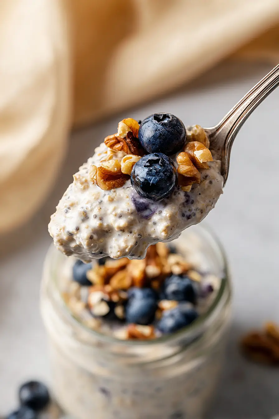 blueberry overnight oats with yogurt