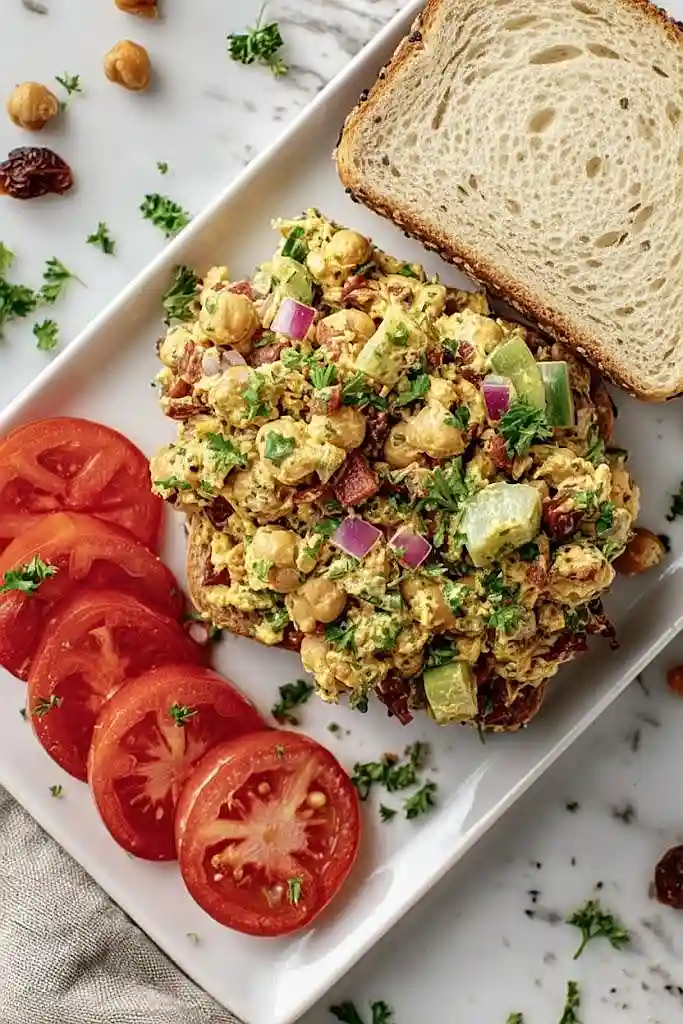 mediterranean chickpea salad sandwich