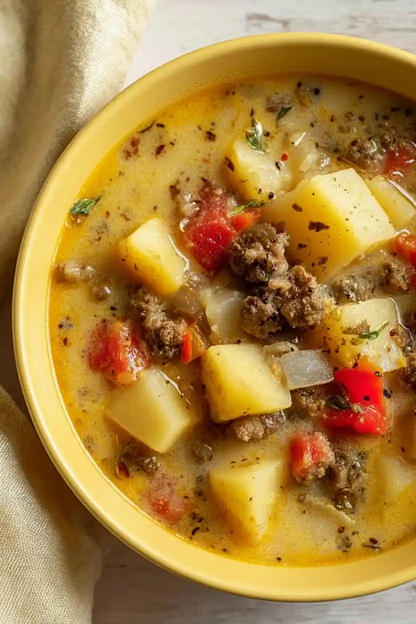 crock pot ground beef potato soup
