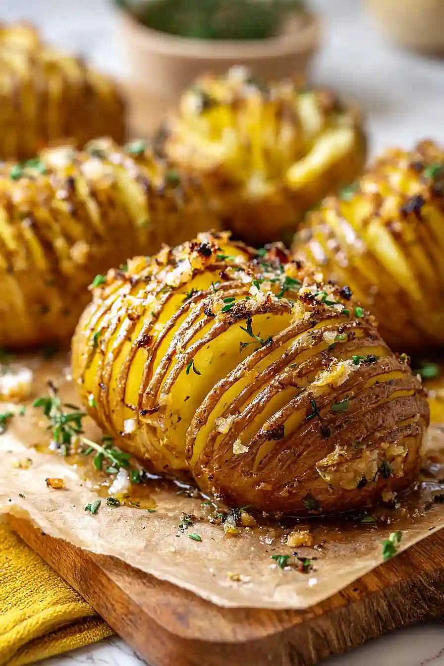 Garlic Butter Hasselback Potatoes