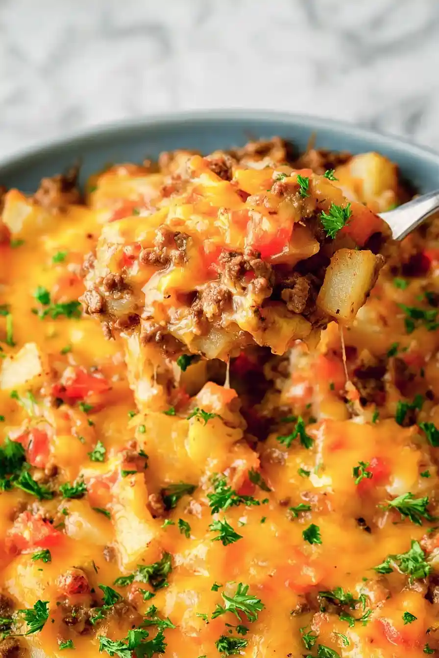 ground beef and potatoes skillet