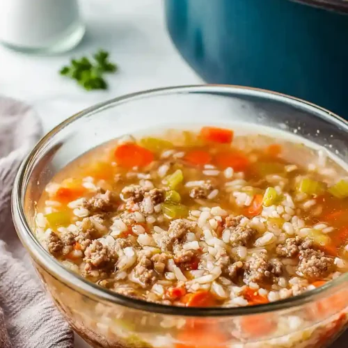 ground beef and rice soup