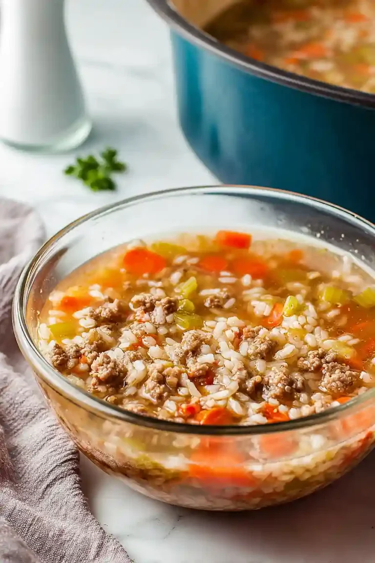 ground beef and rice soup