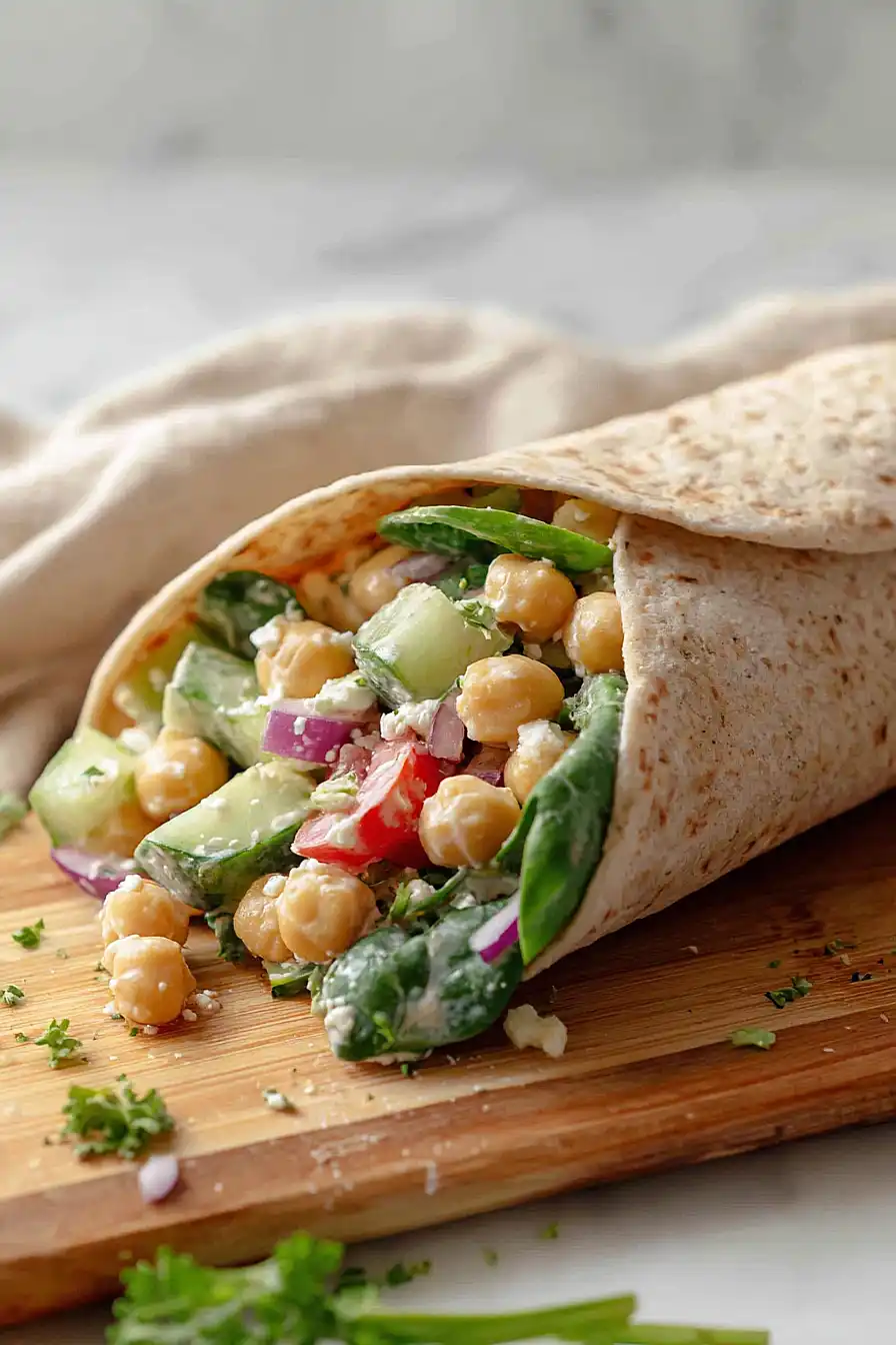 mediterranean chickpea salad wraps