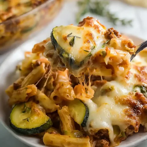baked ziti with ground beef and zucchini
