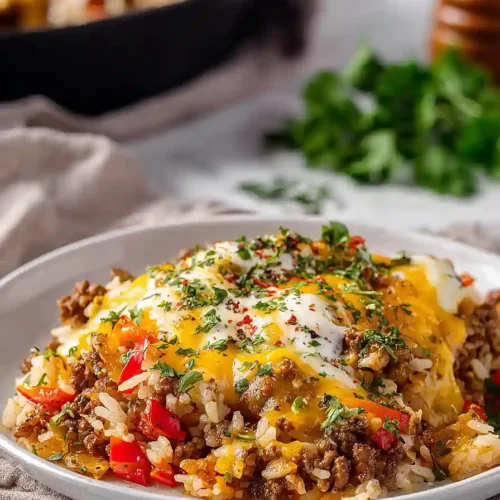 ground beef and rice skillet