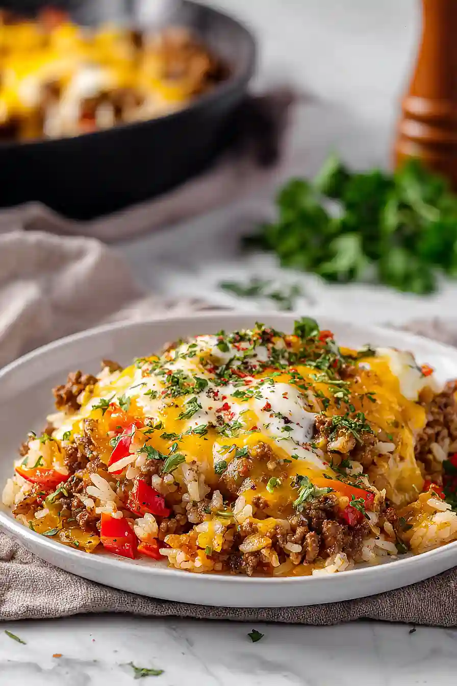 ground beef and rice skillet