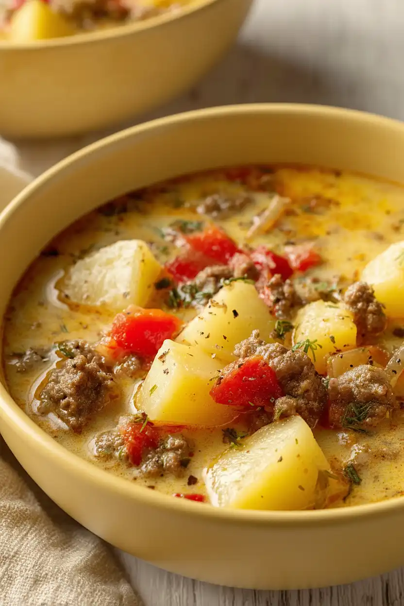 crock pot ground beef potato soup