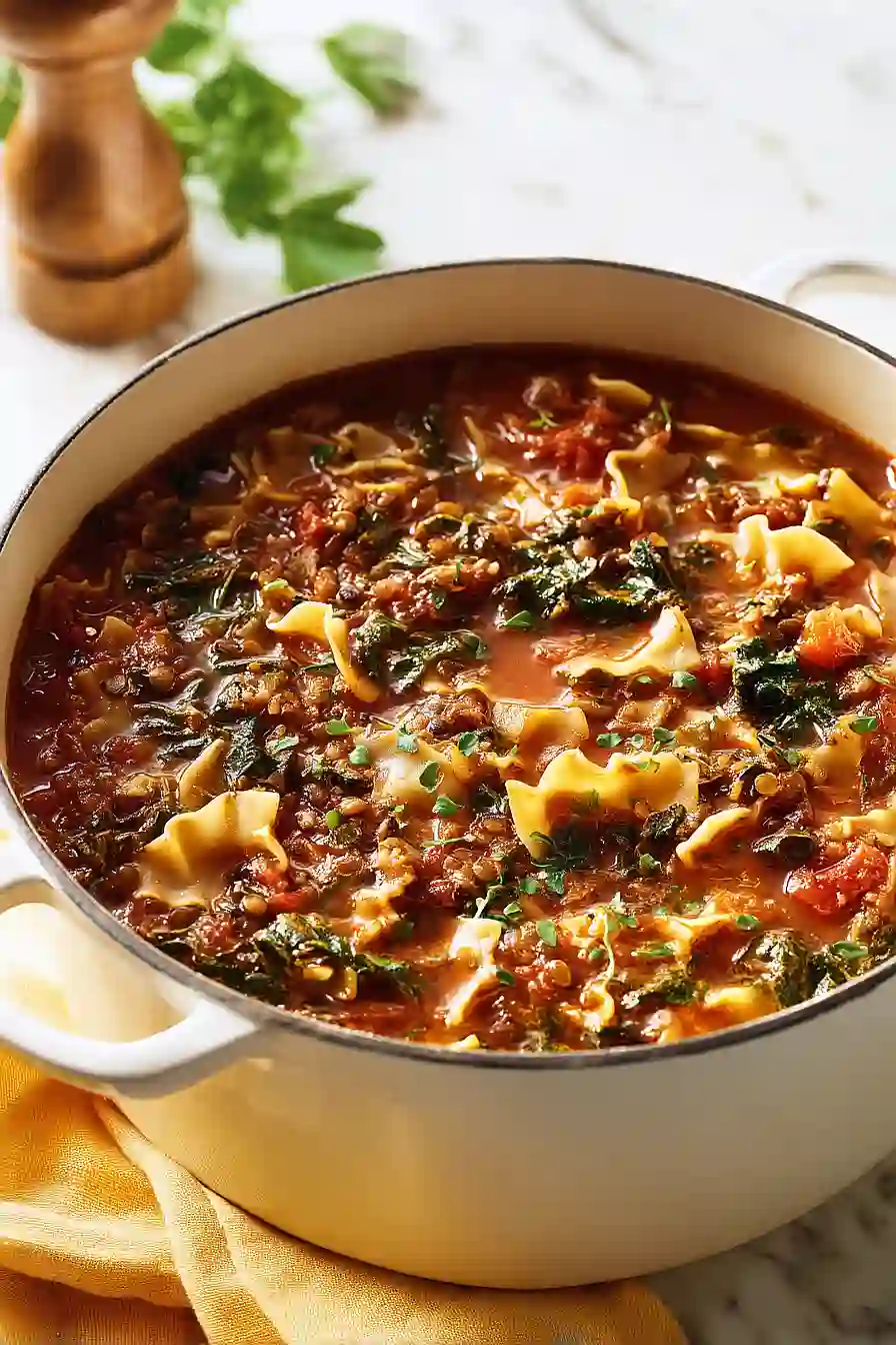 lentil lasagna soup