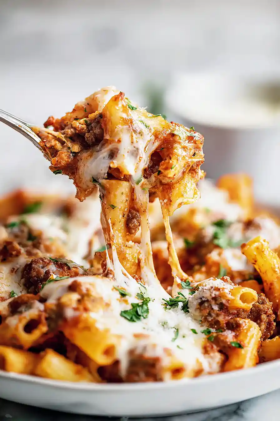 crockpot baked ziti with ground beef