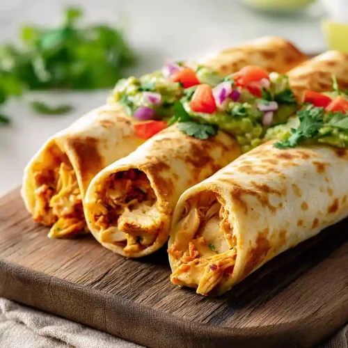 cottage cheese queso chicken rolls