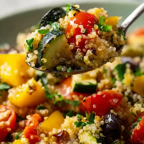 mediterranean quinoa salad with roasted vegetables
