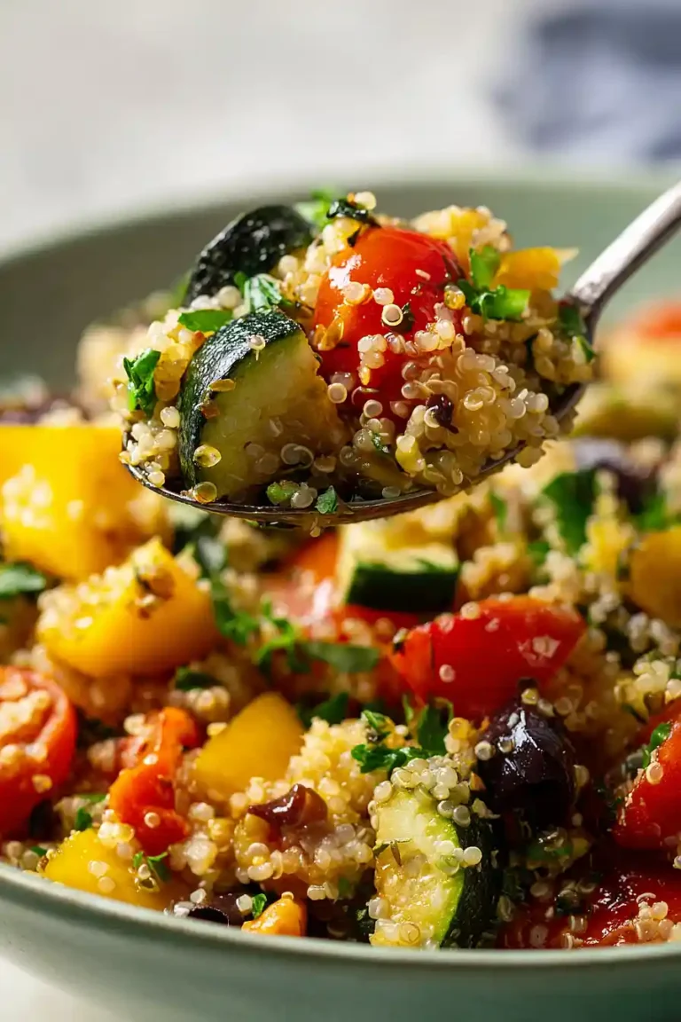 mediterranean quinoa salad with roasted vegetables