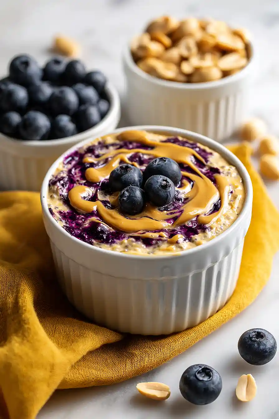 peanut butter blueberry overnight oats