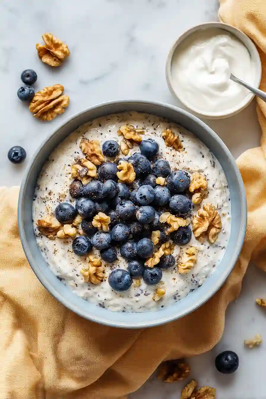 blueberry overnight oats with yogurt