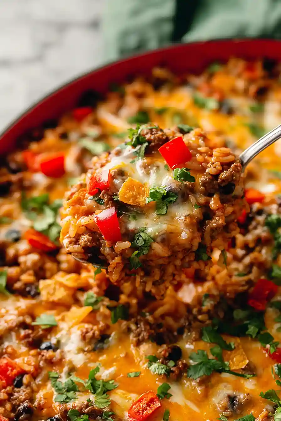 ground beef and rice casserole