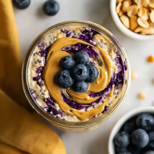 peanut butter blueberry overnight oats