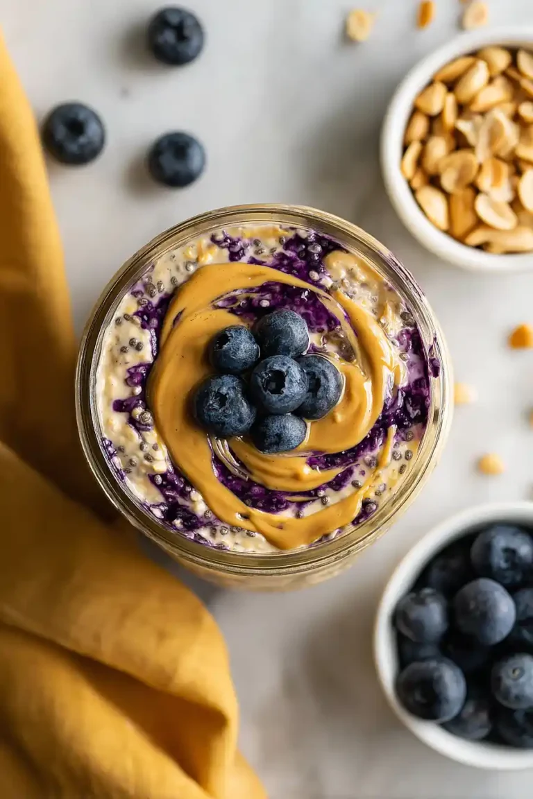 peanut butter blueberry overnight oats