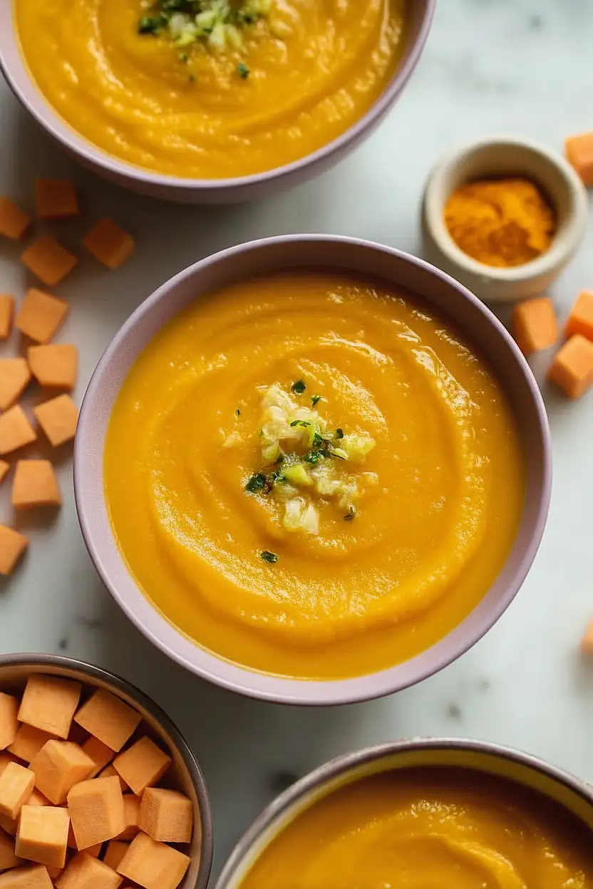 roasted sweet potato and leek soup