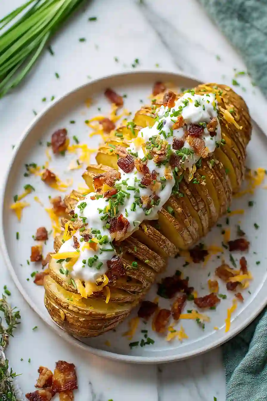 Loaded Hasselback Potatoes with Sour Cream