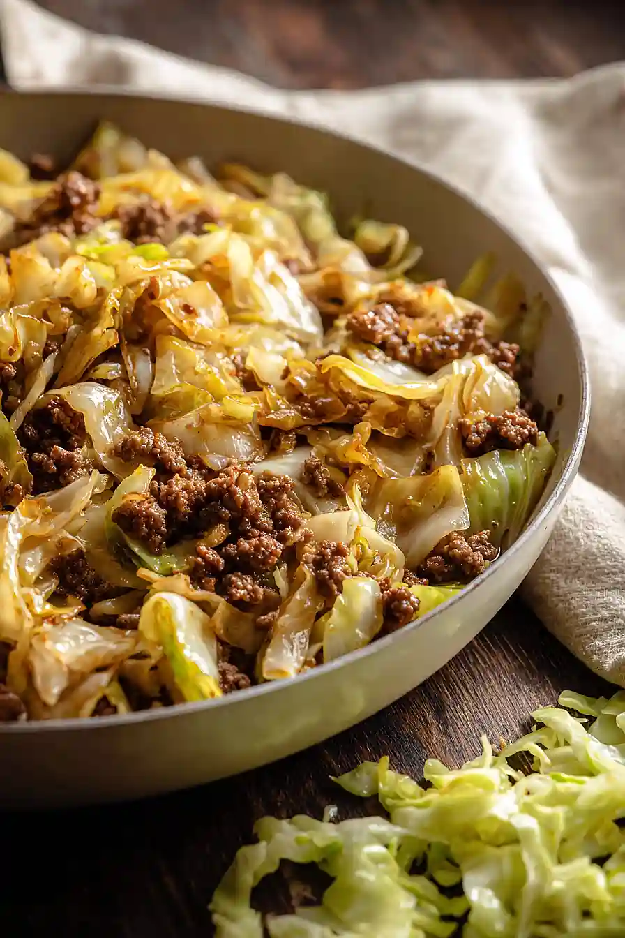 ground beef and cabbage skillet