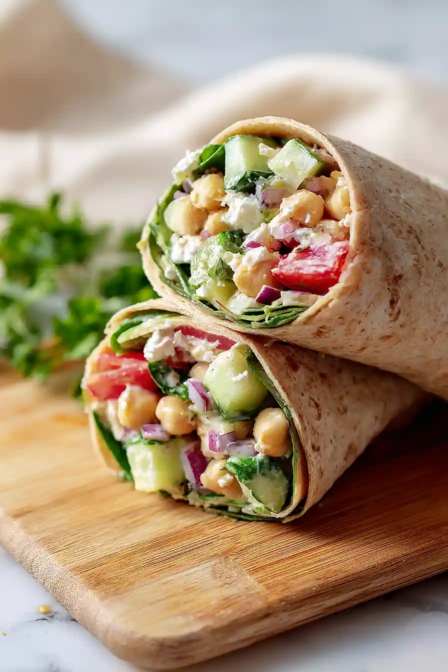 mediterranean chickpea salad wraps