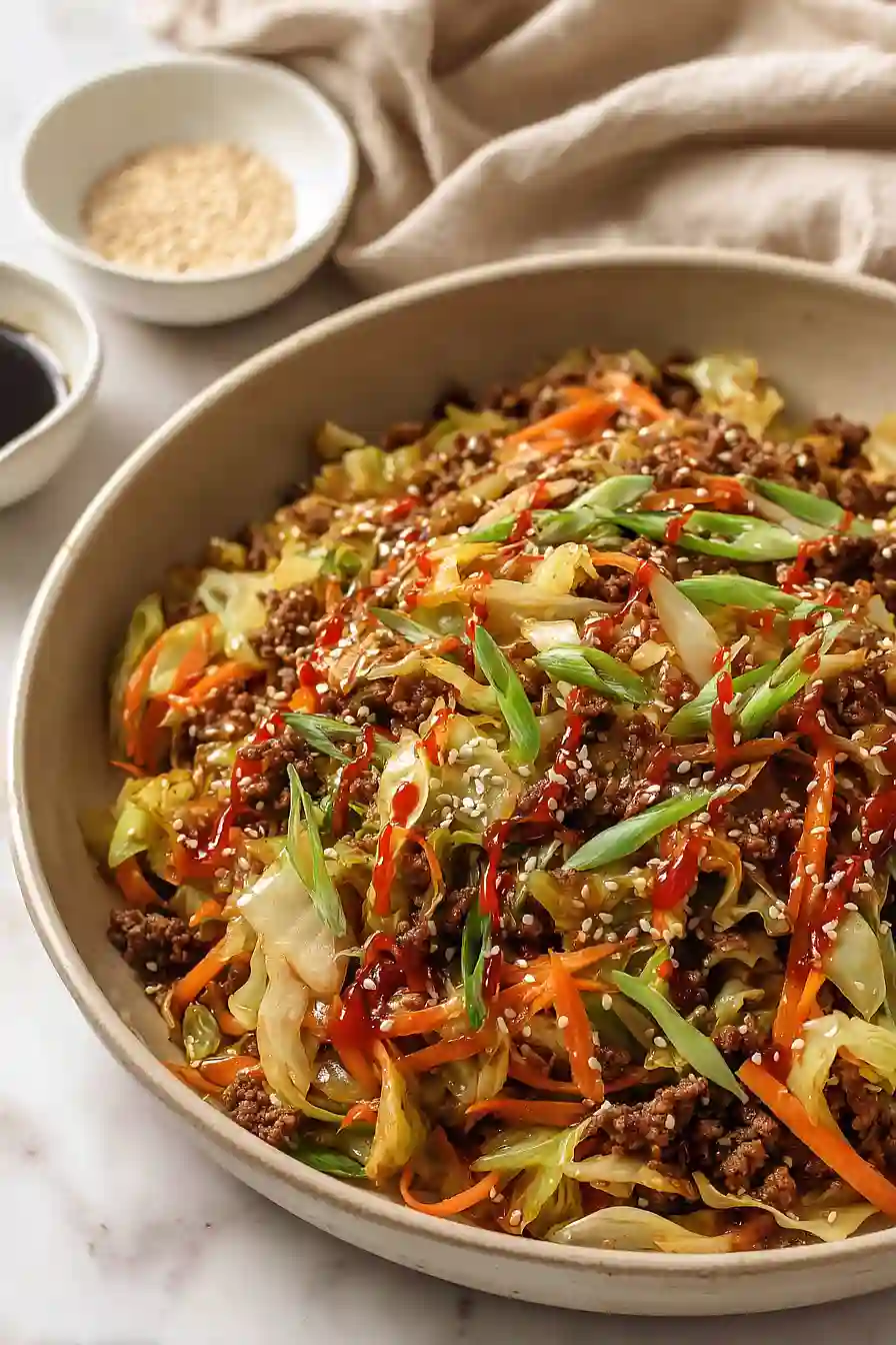 ground beef and cabbage stir fry