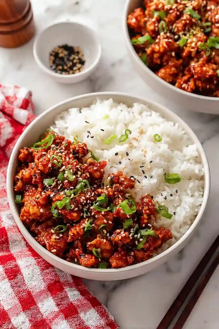 protein firecracker ground chicken bowls
