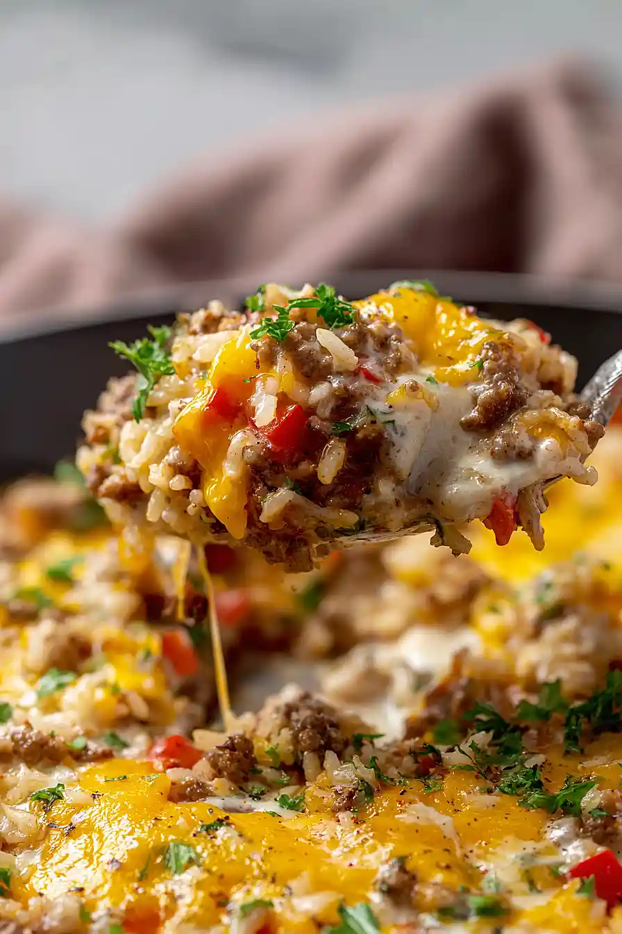 ground beef and rice skillet