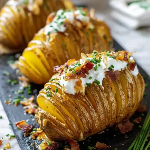 Bacon Cheddar Hasselback Potatoes