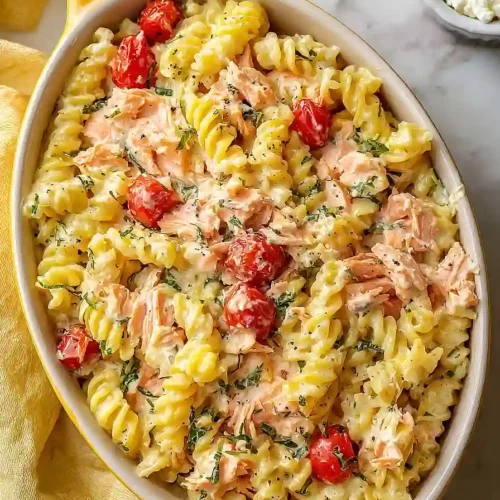 baked feta salmon pasta