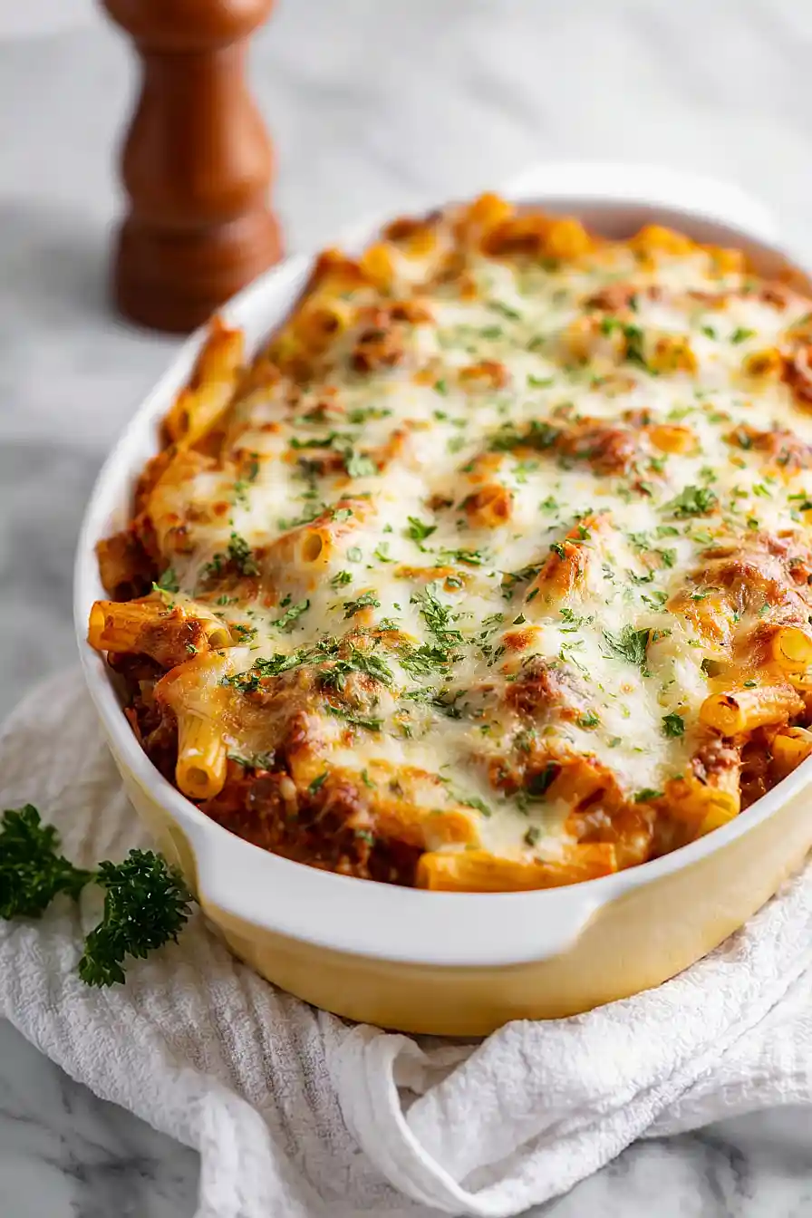 baked ziti with ground beef and cream cheese