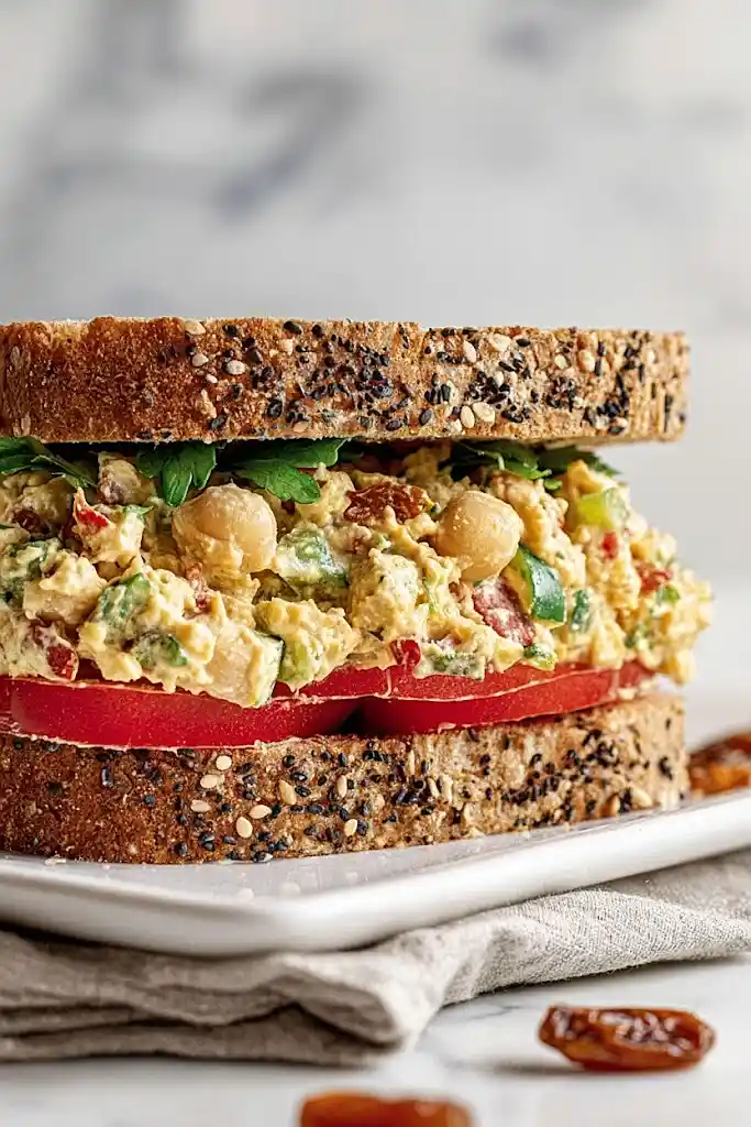 mediterranean chickpea salad sandwich