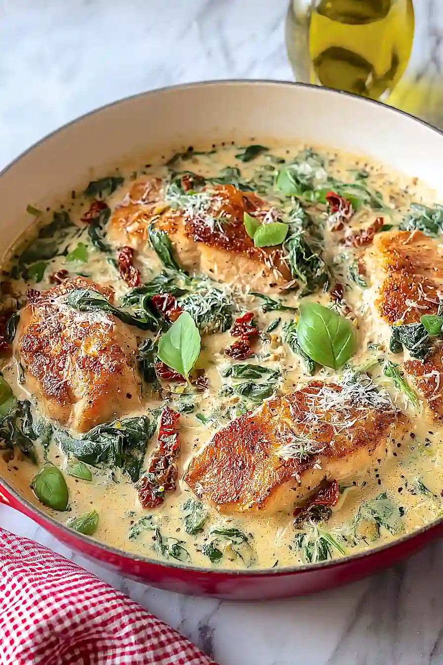 creamy tuscan salmon with coconut milk