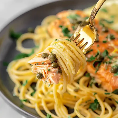 salmon piccata pasta