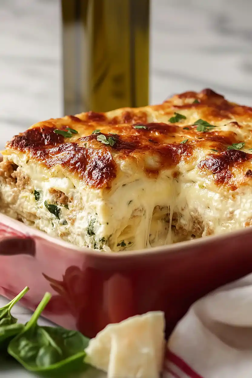 ground turkey lasagna with white sauce