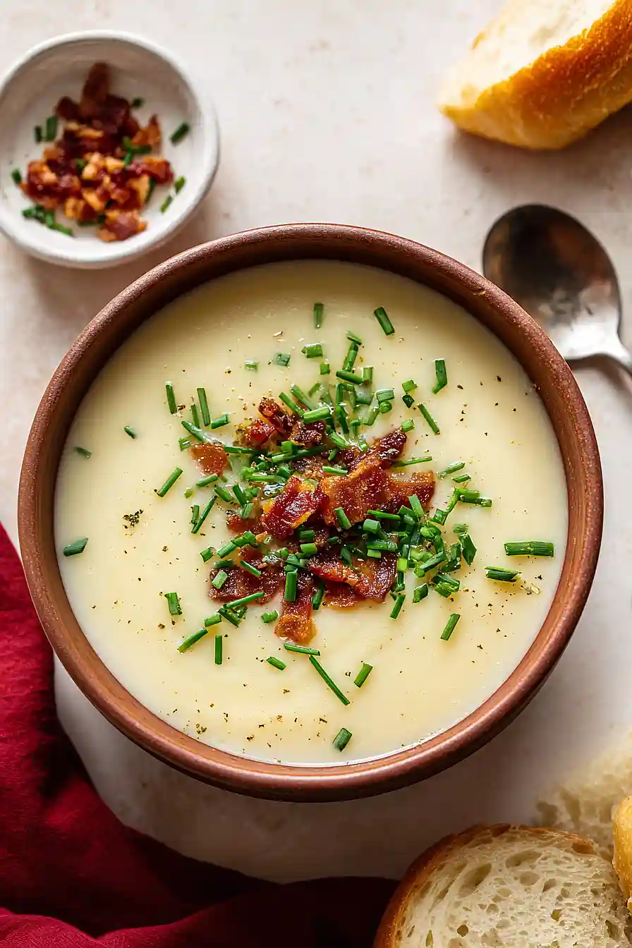 Creamy Cauliflower Cheddar Soup with Bacon