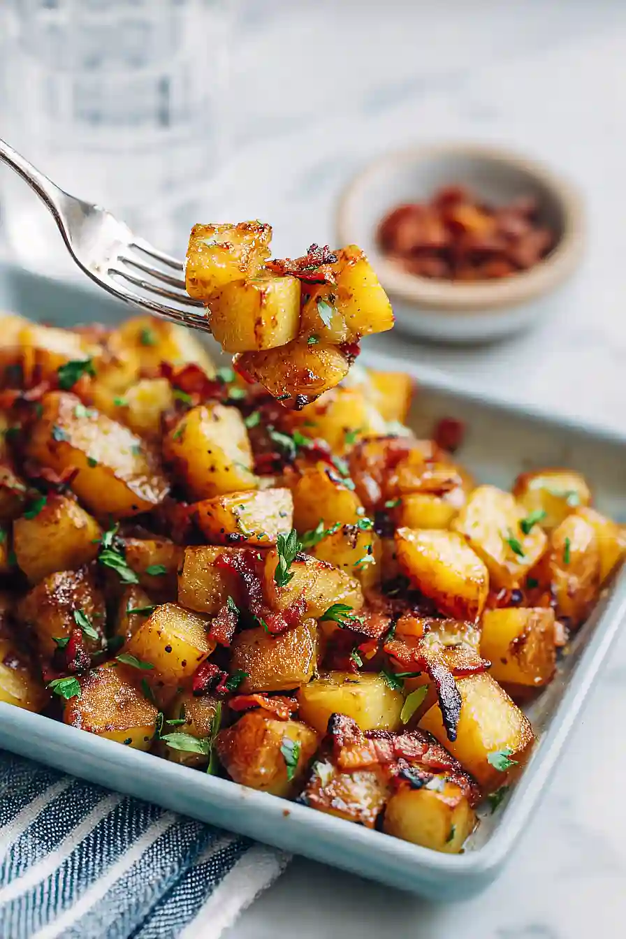 Roasted Potatoes Recipe with Honey and Bacon