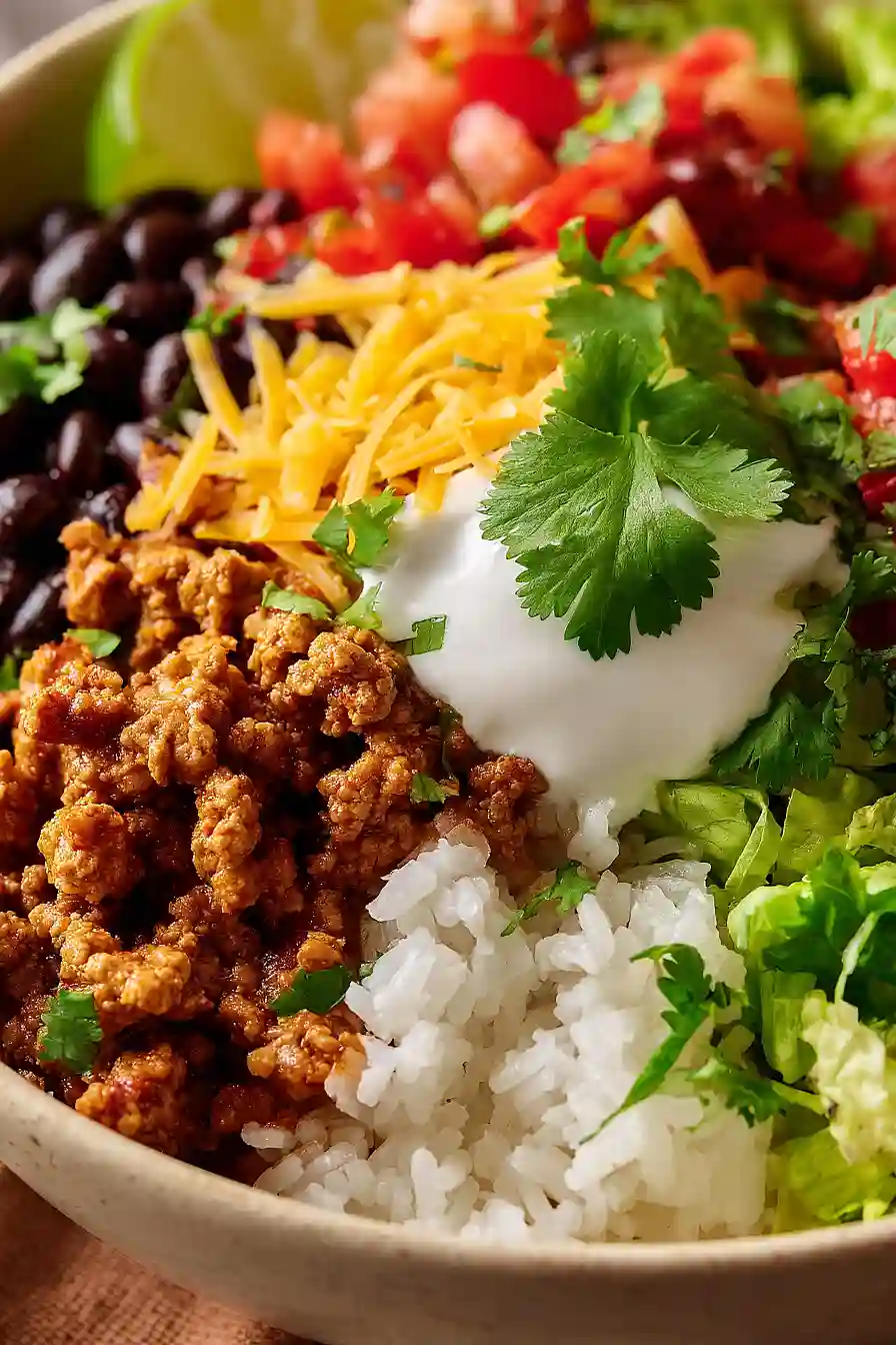 ground turkey tacos bowl