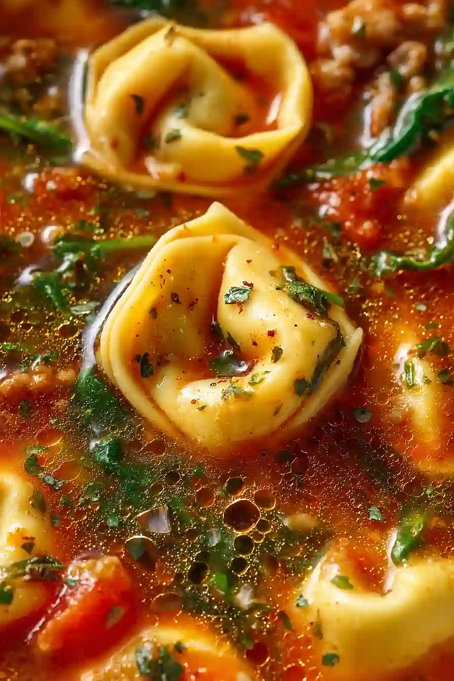 tortellini soup with arugula