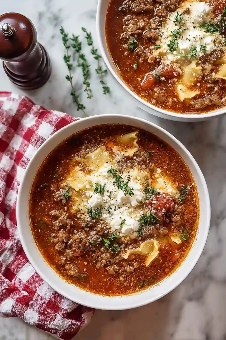 venison lasagna soup