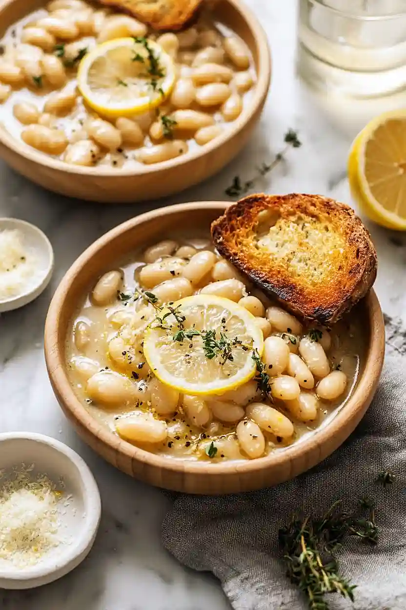 Creamy White Beans with Parmesan and Lemon