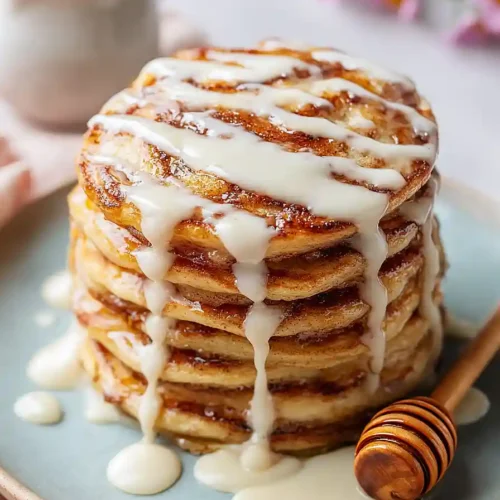 Cinnamon Roll Cottage Cheese Pancakes