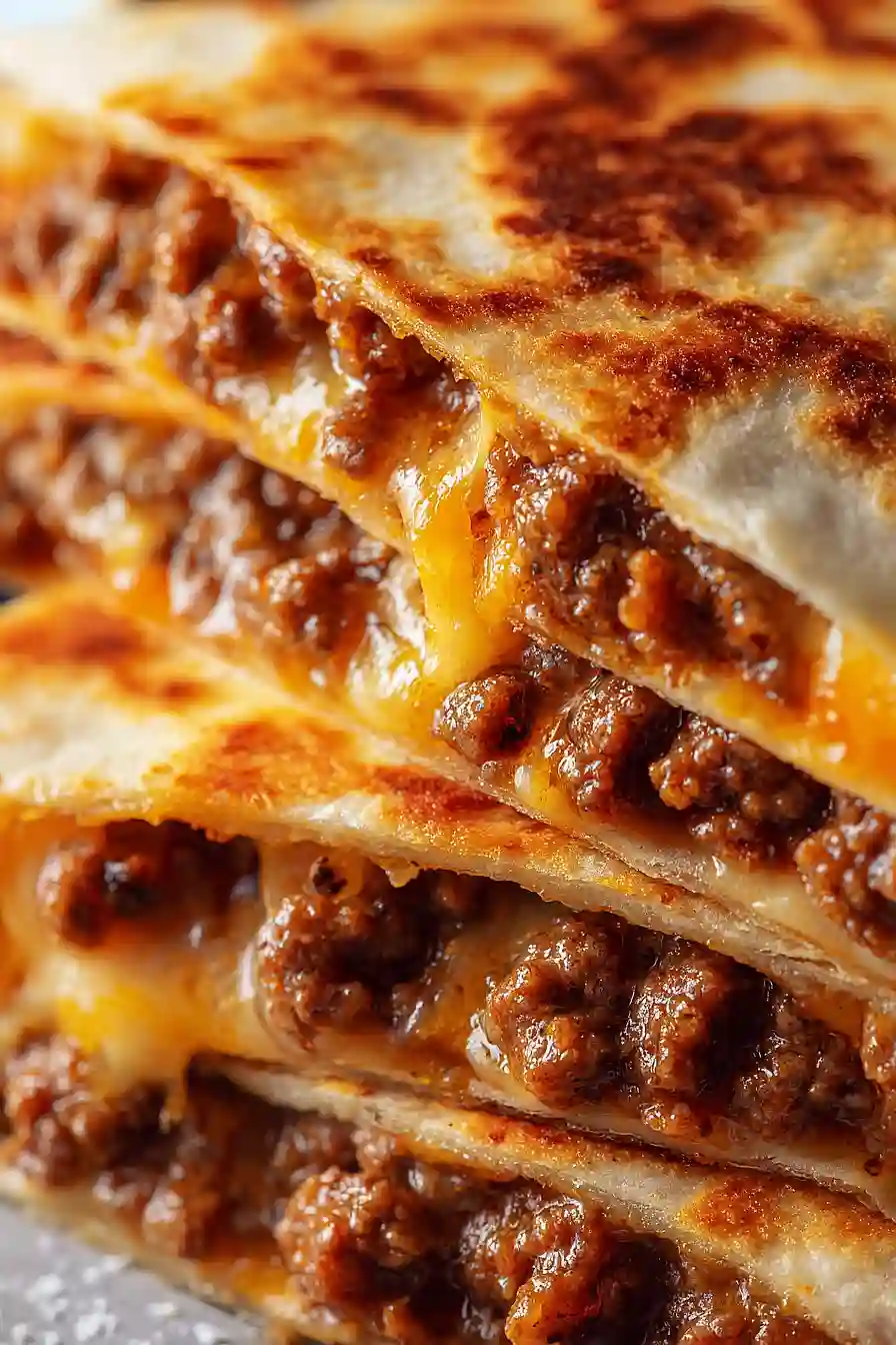 Cheesy Ground Beef Quesadillas