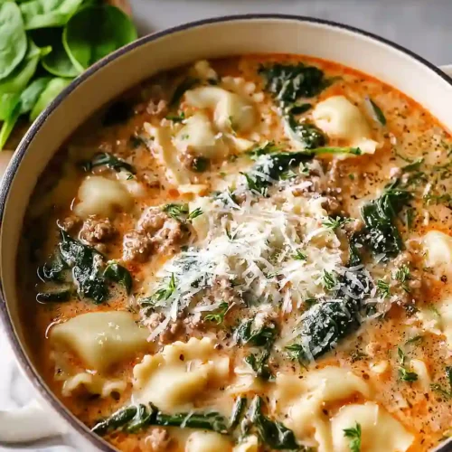 lasagna soup with spinach