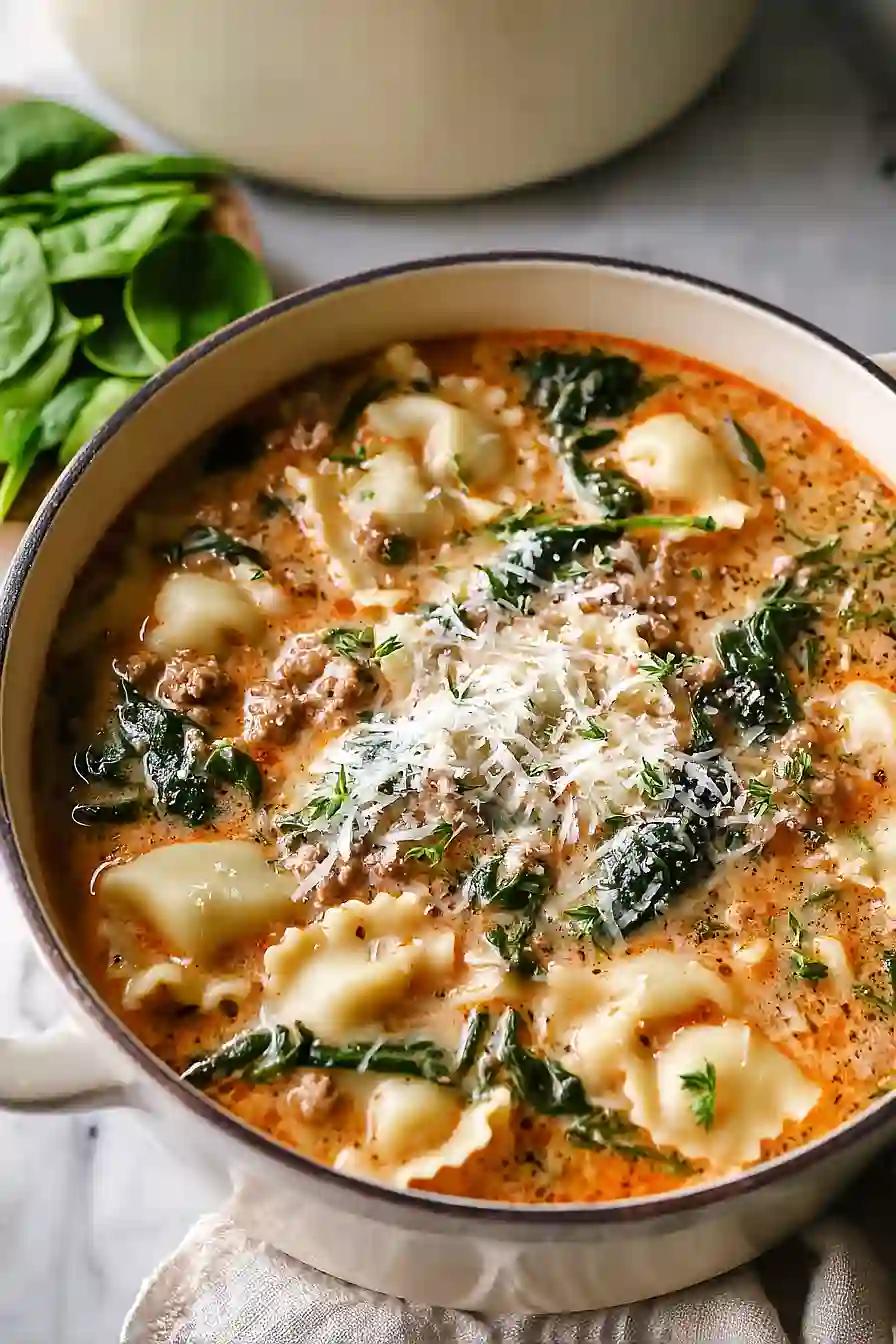 lasagna soup with spinach