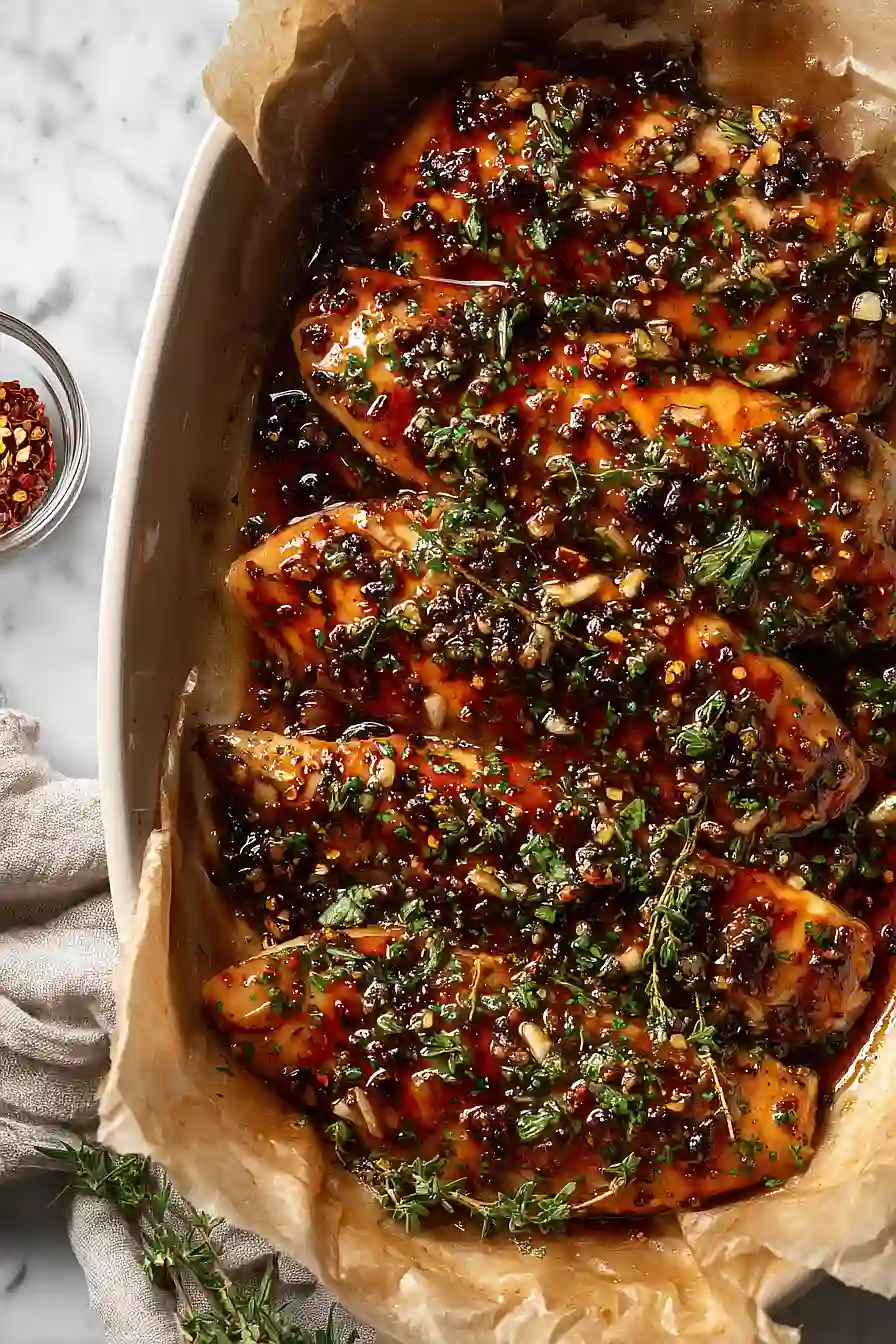 Hot Honey Baked Chicken Breasts