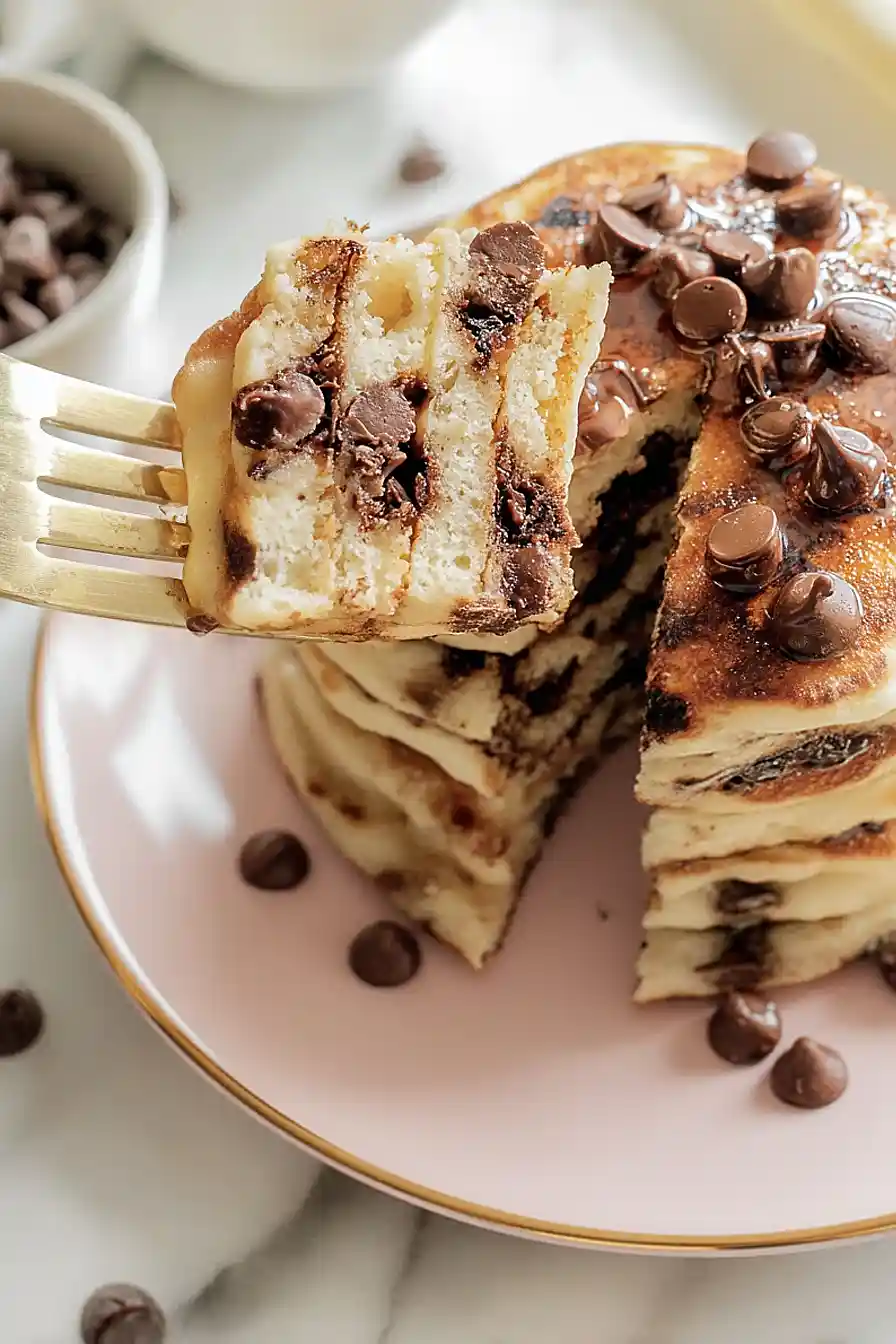 Chocolate Chip Cottage Cheese Pancakes