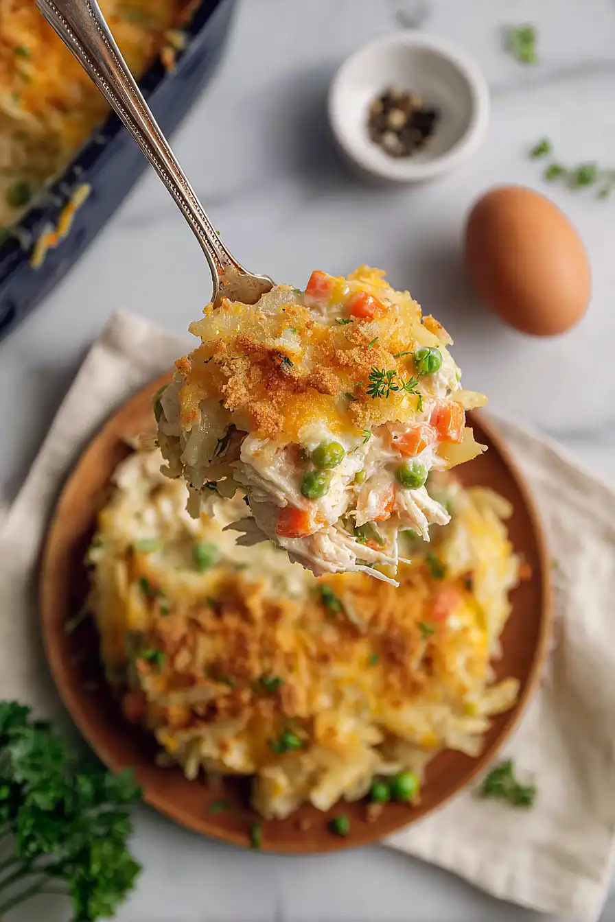 Rotisserie Chicken Hash Brown Casserole