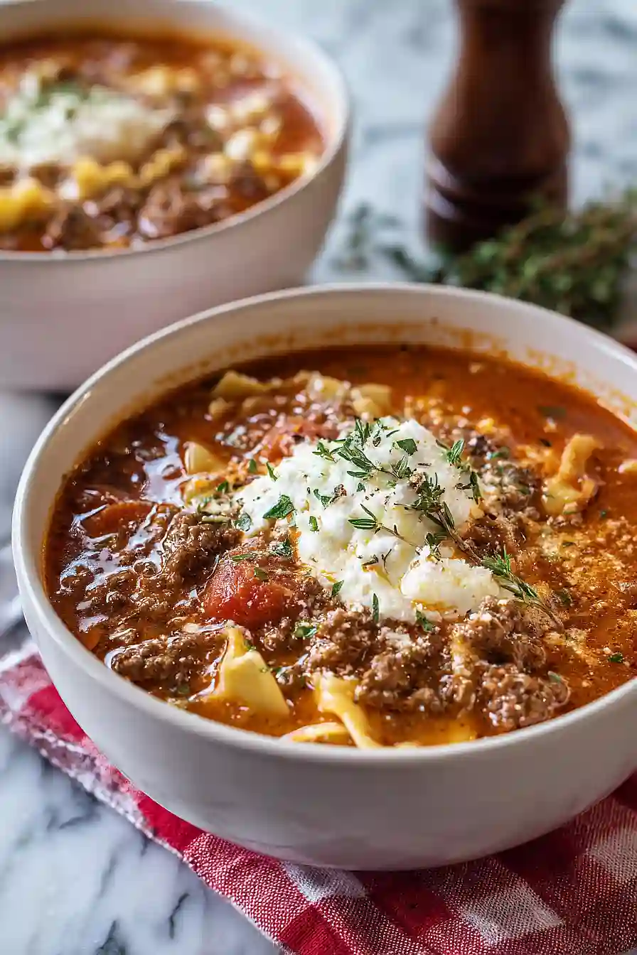 venison lasagna soup